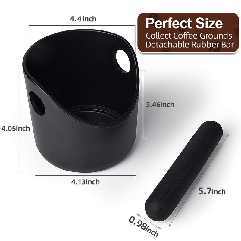 AIFUSI Espresso Knock Box, 4.4 Inch Coffee Knock Box Espresso Dump Bin For Coffee Grounds with Removable Knock Bar and Non-Slip Base Shock-Absorbent Durable Barista Style - Image 4